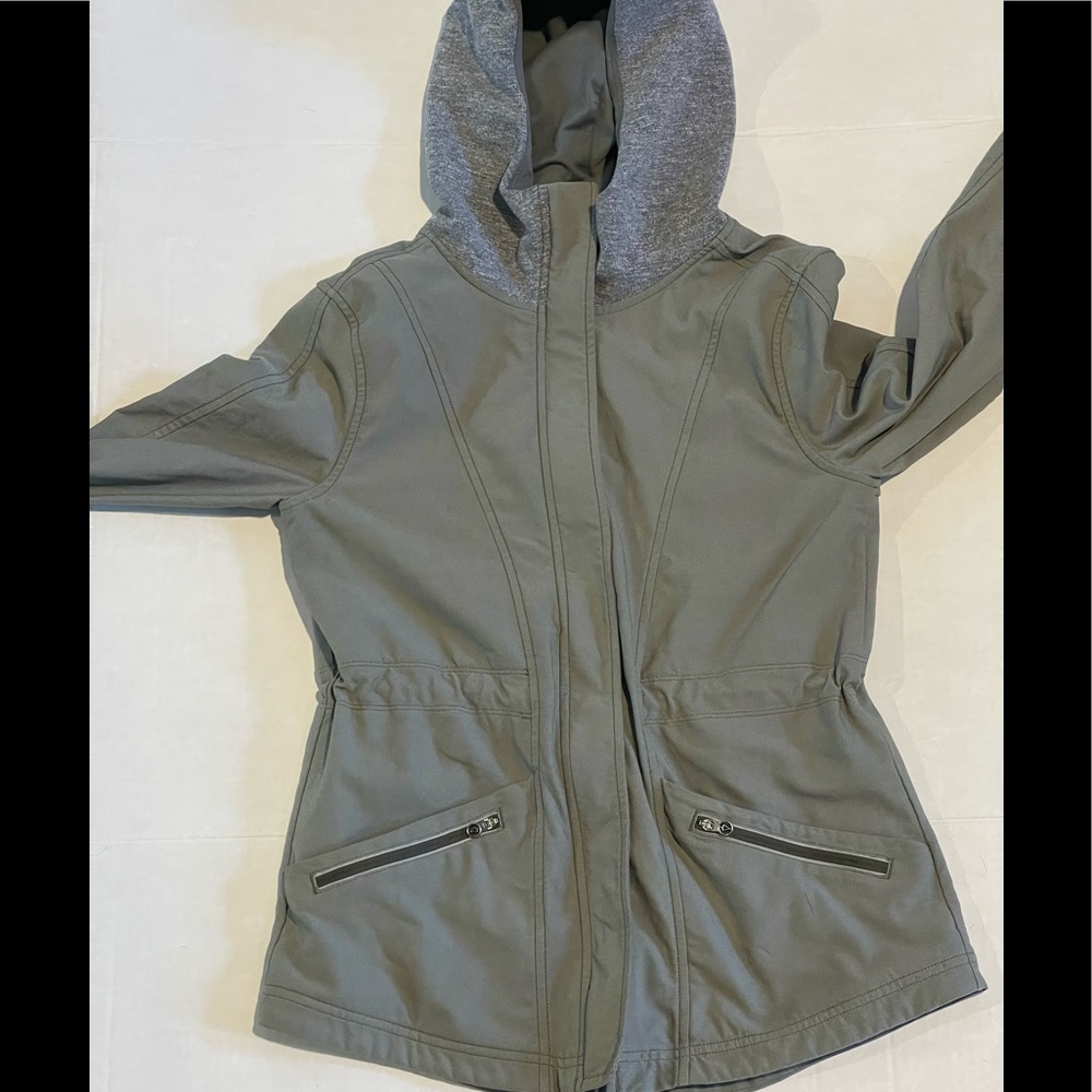 Ivivva hooded jacket women size 12 olive green/gray
